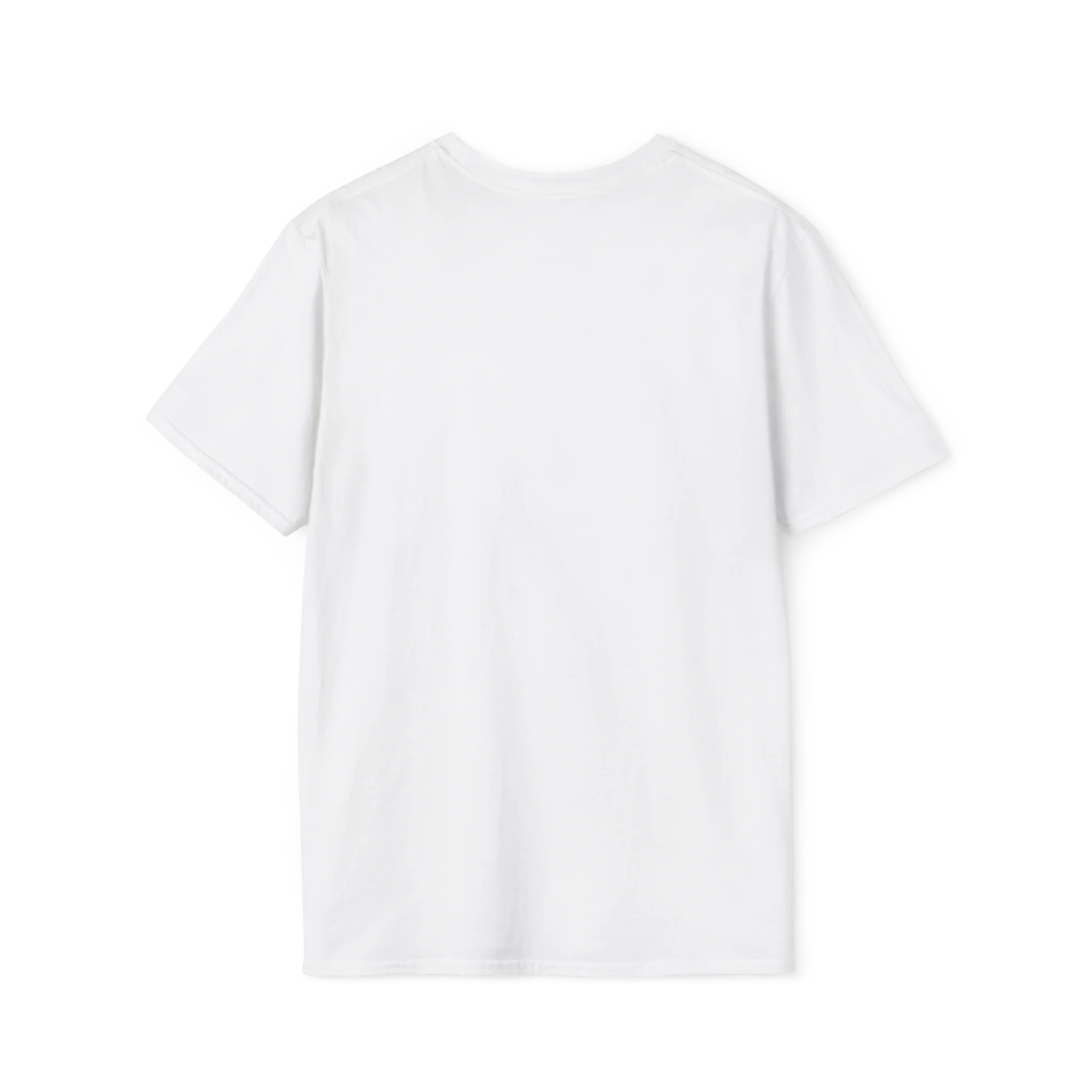 A plain back view of the white Trans Rights Are Human Rights T-Shirt.