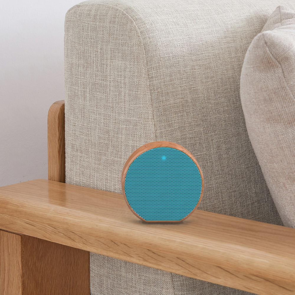 Wood Grain Bluetooth Speaker | Teal Face