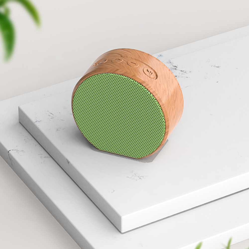 Green Face | Wood Grain Bluetooth Speaker