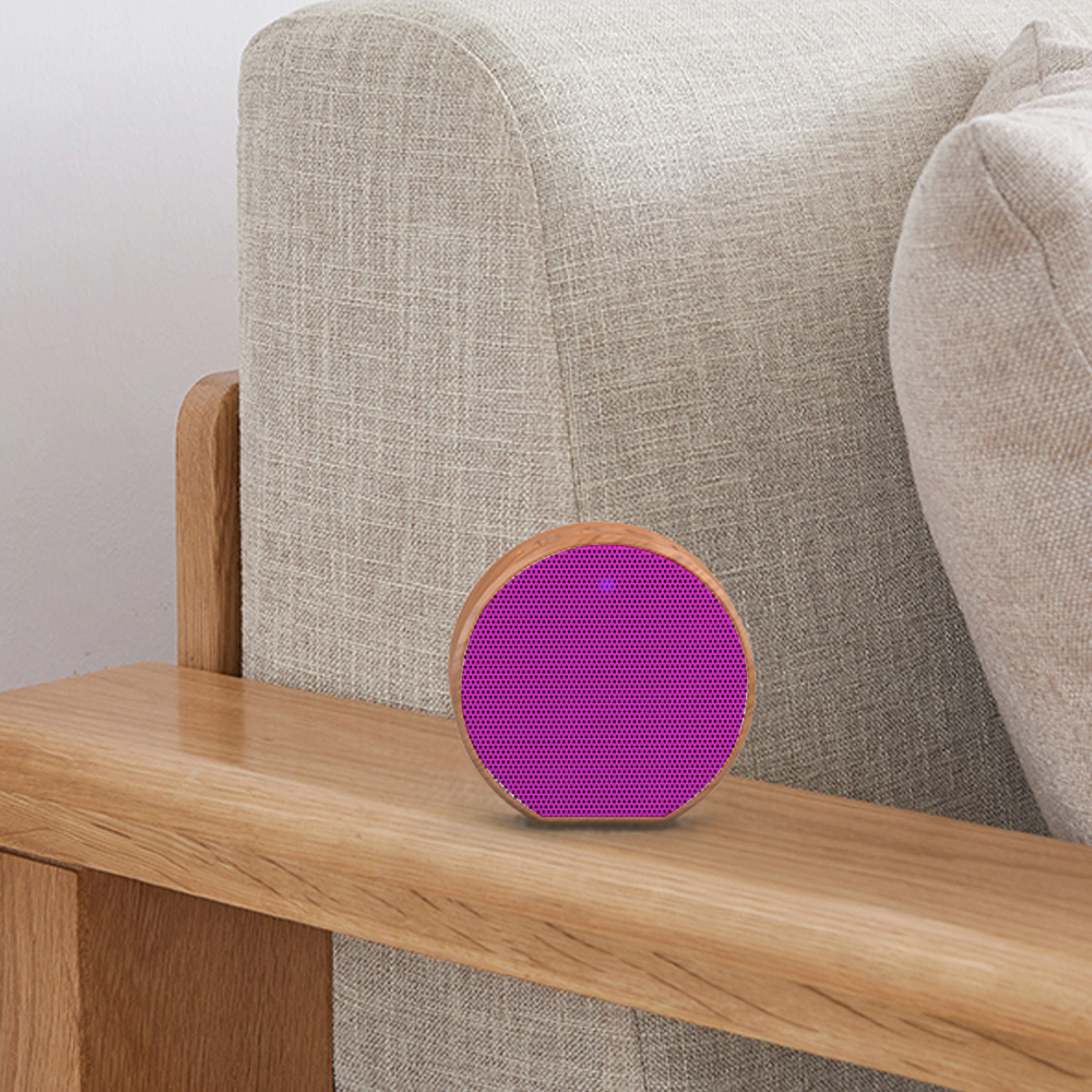 Fuchsia Face | Wood Grain Bluetooth Speaker