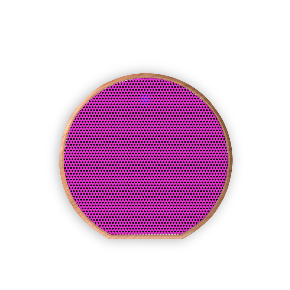 Fuchsia Face | Wood Grain Bluetooth Speaker