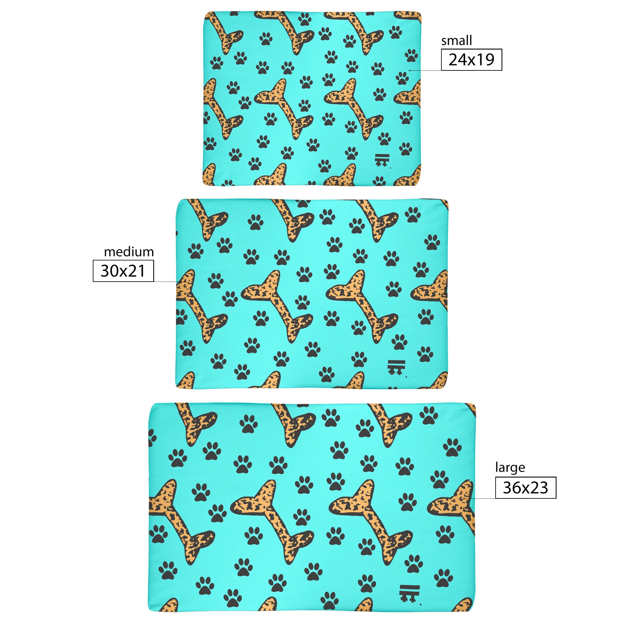 Aqua Cheetah |  "BonePaw" Pet Comfort Mat