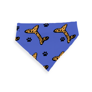 Jasmine Jackson Artwork ; Freebrd Original "BonePaw" Pet Bandanna   12'x 26'  Neon Aegean Blue