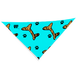 Load image into Gallery viewer, Jasmine Jackson Artwork ; Freebrd Original &quot;BonePaw&quot; Pet Bandanna   12&#39;x 26&#39;  Neon Aqua
