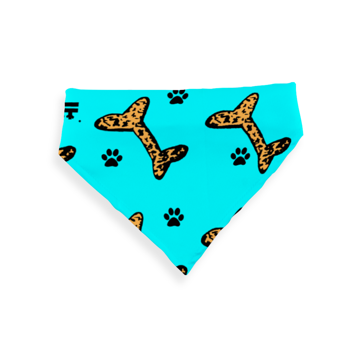 Jasmine Jackson Artwork ; Freebrd Original "BonePaw" Pet Bandanna   12'x 26'  Neon Aqua