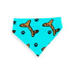 Load image into Gallery viewer, Jasmine Jackson Artwork ; Freebrd Original &quot;BonePaw&quot; Pet Bandanna   12&#39;x 26&#39;  Neon Aqua
