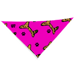 Load image into Gallery viewer, Jasmine Jackson Artwork ; Freebrd Original &quot;BonePaw&quot; Pet Bandanna   12&#39;x 26&#39;  Neon Hot Pink
