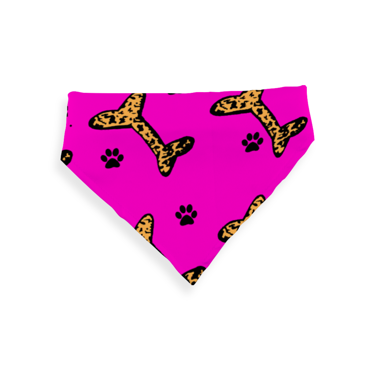 Jasmine Jackson Artwork ; Freebrd Original "BonePaw" Pet Bandanna   12'x 26'  Neon Hot Pink