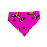 Load image into Gallery viewer, Jasmine Jackson Artwork ; Freebrd Original &quot;BonePaw&quot; Pet Bandanna   12&#39;x 26&#39;  Neon Hot Pink
