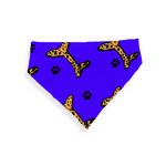 Load image into Gallery viewer, Jasmine Jackson Artwork ; Freebrd Original &quot;BonePaw&quot; Pet Bandanna   12&#39;x 26&#39;  Neon Indigo
