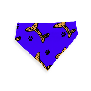 Jasmine Jackson Artwork ; Freebrd Original "BonePaw" Pet Bandanna   12'x 26'  Neon Indigo