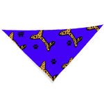 Load image into Gallery viewer, Jasmine Jackson Artwork ; Freebrd Original &quot;BonePaw&quot; Pet Bandanna   12&#39;x 26&#39;  Neon Indigo
