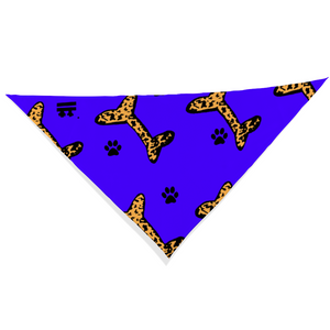 Jasmine Jackson Artwork ; Freebrd Original "BonePaw" Pet Bandanna   12'x 26'  Neon Indigo