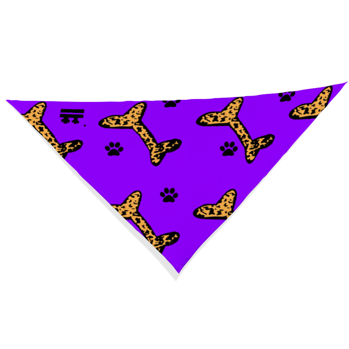 Jasmine Jackson Artwork ; Freebrd Original "BonePaw" Pet Bandanna   12'x 26'  Neon Purple 