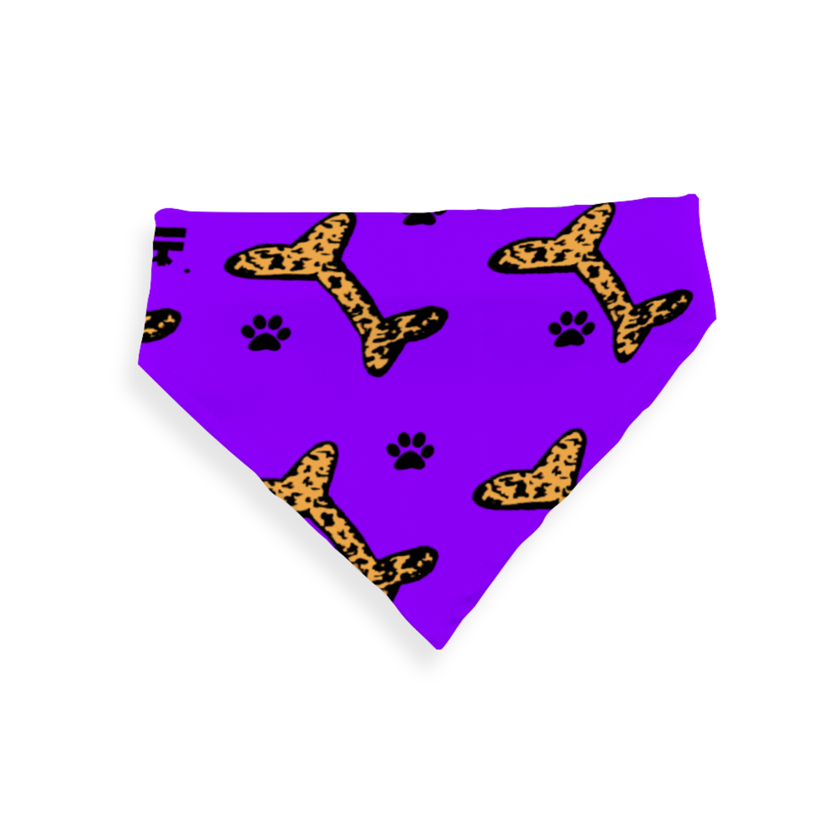 Jasmine Jackson Artwork ; Freebrd Original "BonePaw" Pet Bandanna   12'x 26'  Neon Purple 