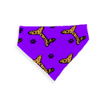 Load image into Gallery viewer, Jasmine Jackson Artwork ; Freebrd Original &quot;BonePaw&quot; Pet Bandanna   12&#39;x 26&#39;  Neon Purple 
