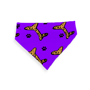 Jasmine Jackson Artwork ; Freebrd Original "BonePaw" Pet Bandanna   12'x 26'  Neon Purple 